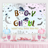 Lofaris Cute Pink Pumpkin Halloween Baby Shower Backdrop